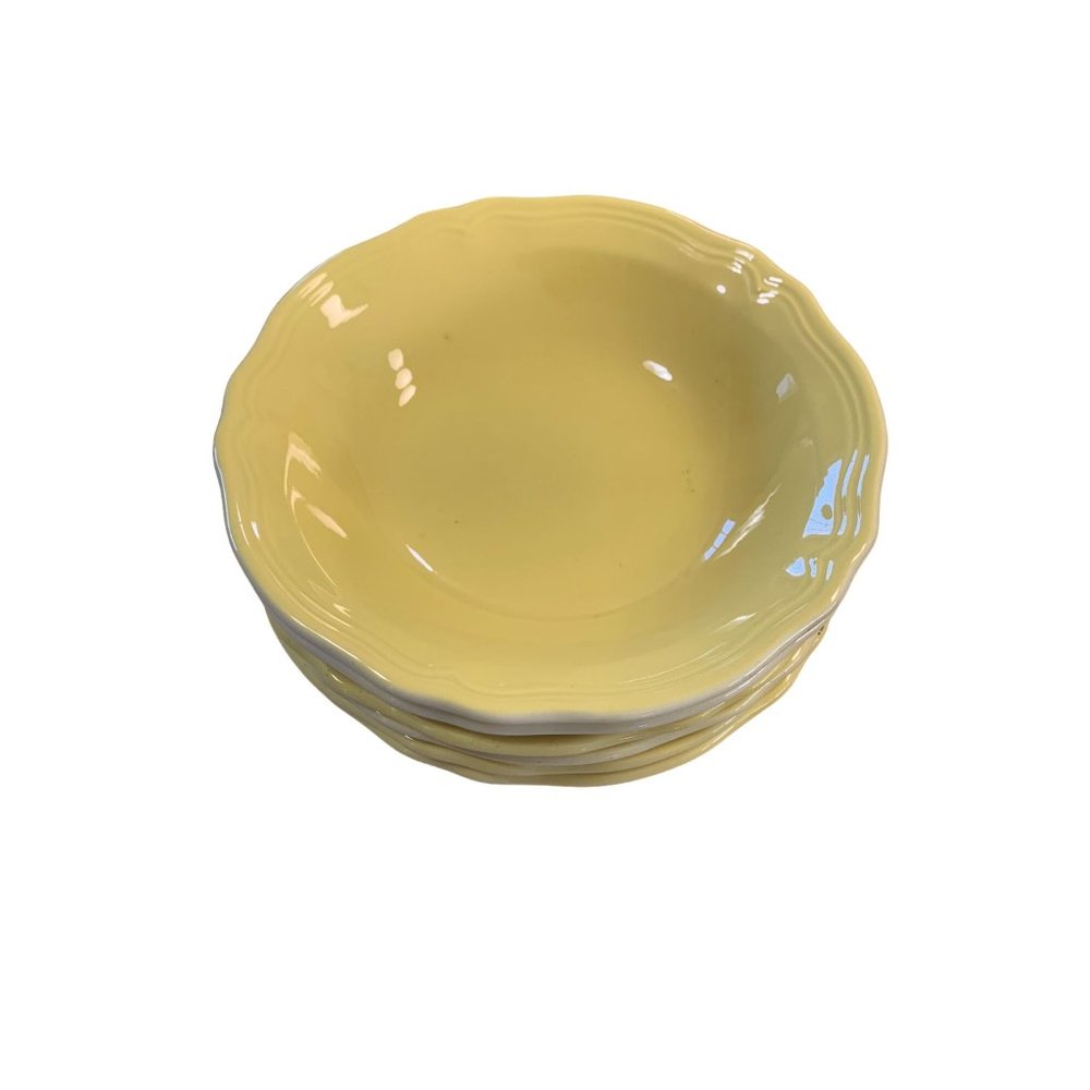 Buttercup Federalist Ironstone 4239 Yellow Cereal coupe Bowl Set of 6